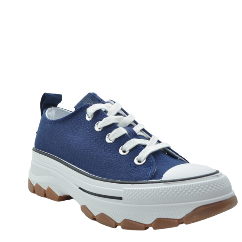Load image into Gallery viewer, navy refresh canvas trainers
