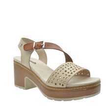 Load image into Gallery viewer, beige bock heel sandals