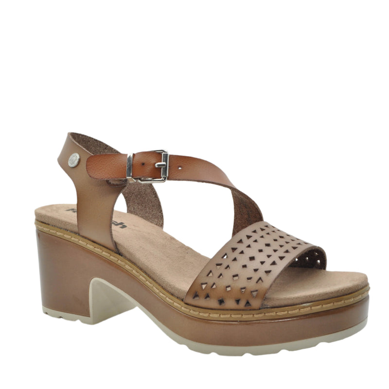 Load image into Gallery viewer, tan heeled sandals

