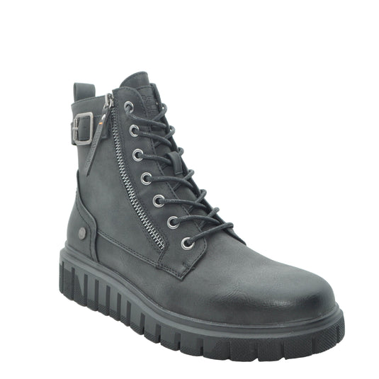 black ladies low wedge boots