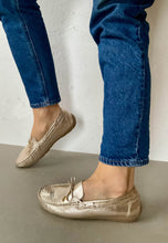 Load image into Gallery viewer, ara gold moccasin shoes