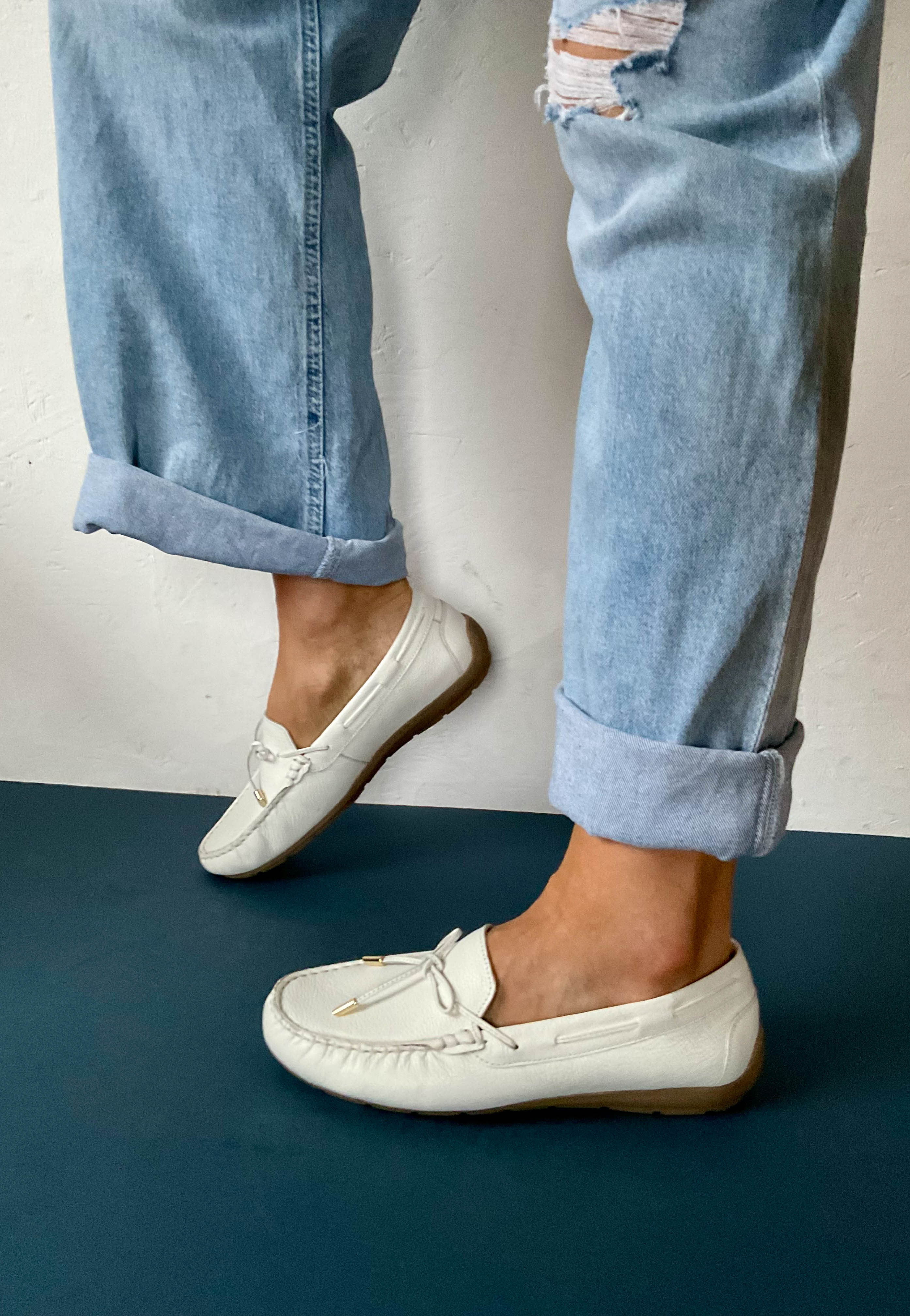 ara white slip on shoes