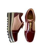 Load image into Gallery viewer, burgundy platfom shoes