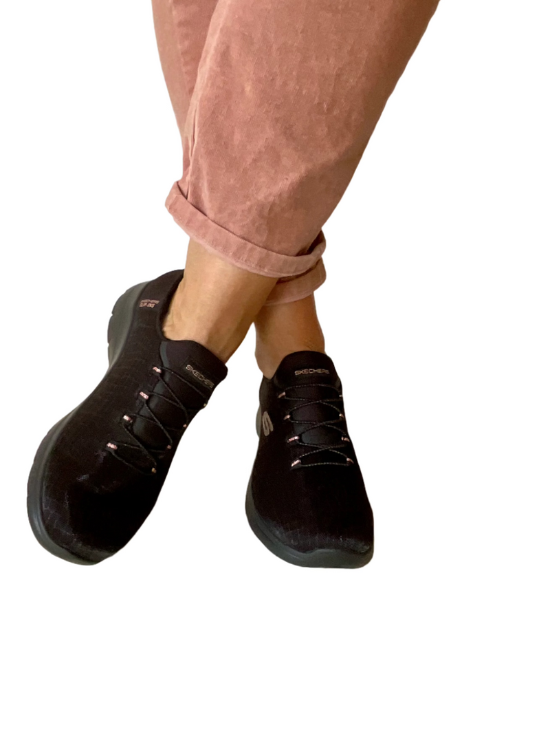 Load image into Gallery viewer, black slip in skechers

