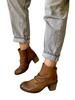 Brown leather ankle boots