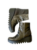 black ladies wedge boots