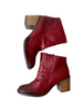 red heeled boots