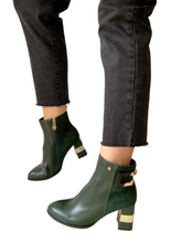 Load image into Gallery viewer, green heeled boots