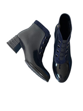 Load image into Gallery viewer, navy dressy heeled boots