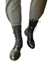 Load image into Gallery viewer, ladies black military boots