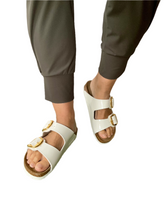 Load image into Gallery viewer, white ladies birkenstock sandals