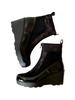 black wedge boots