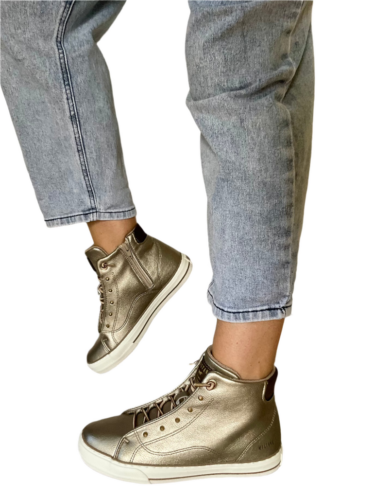 Gold boots for women