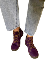 Load image into Gallery viewer, purple flat ankle boots