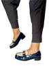 navy patent loafer shoes