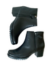 ladies black heeled boots