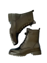 Load image into Gallery viewer, black biker boots