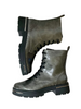 ladies mettalic biker boots