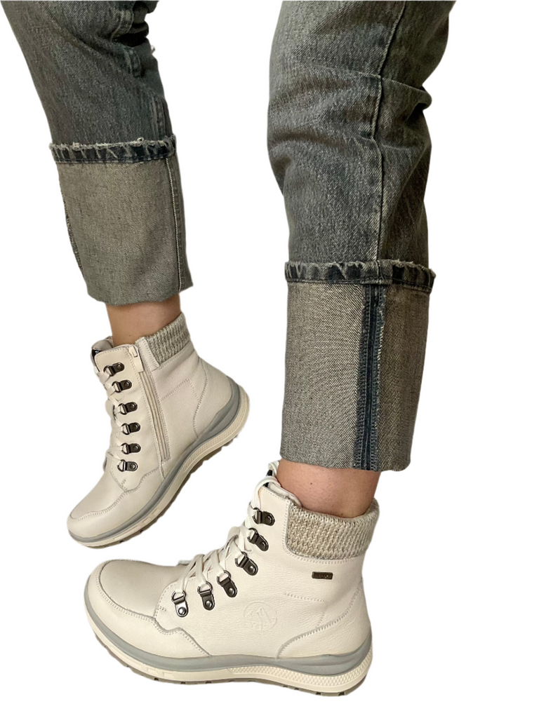 cream waterproof boots