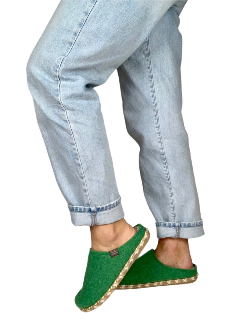 Load image into Gallery viewer, green mule slippers
