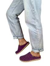 Load image into Gallery viewer, purple mule slippers