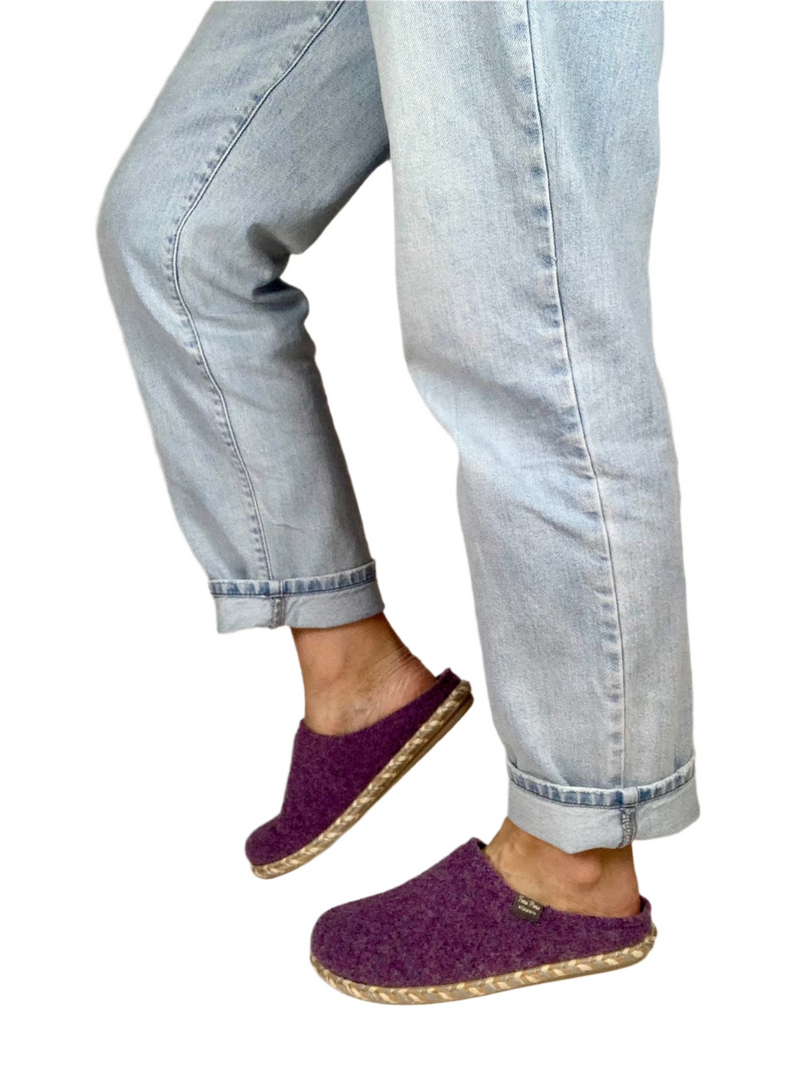 Load image into Gallery viewer, purple mule slippers
