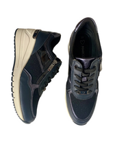 Load image into Gallery viewer, navy wedge trainers