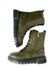 green flat boots for women