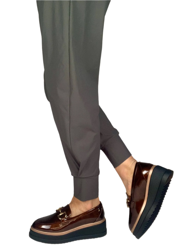 brown platform loafers