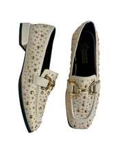 Load image into Gallery viewer, cream studded loafers