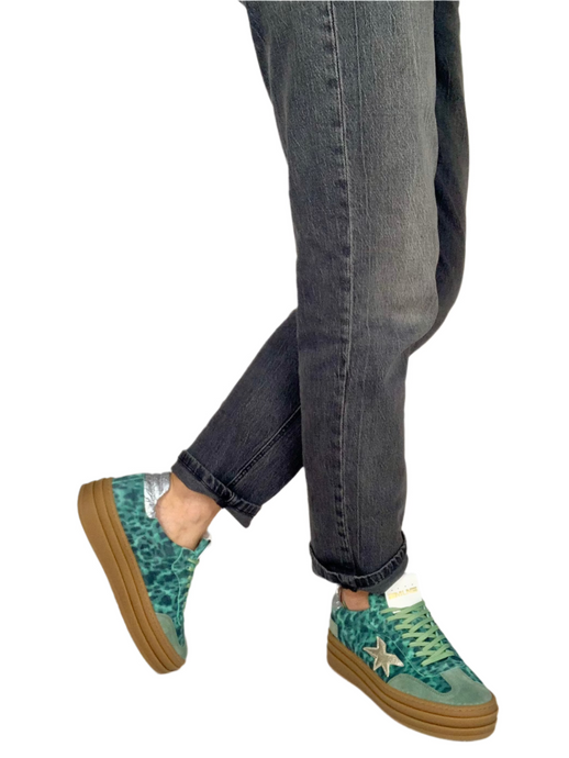 green platform trainers
