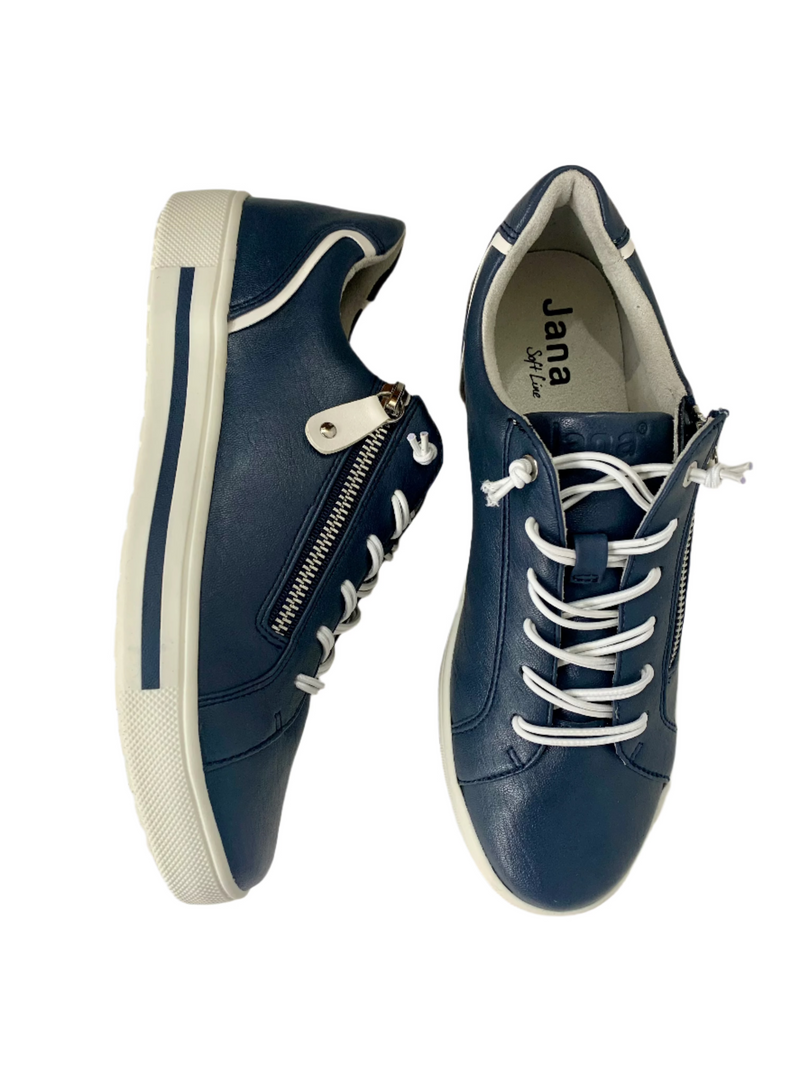 Load image into Gallery viewer, wide fitting navy shoes for women
