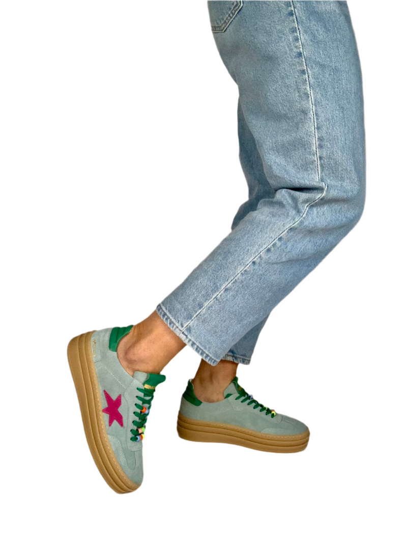 Load image into Gallery viewer, suede platform trainers
