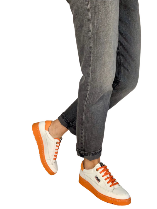 white leather shoes
