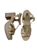 beige heeled sandals