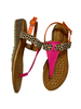 pink leopard print flat sandals