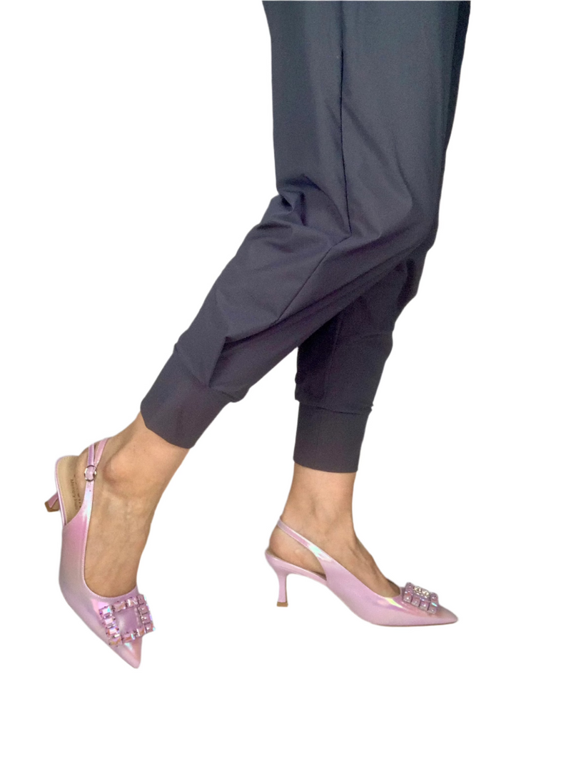 Load image into Gallery viewer, purple sling back heels
