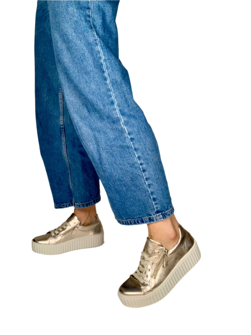 Load image into Gallery viewer, gabor gold platform shoes
