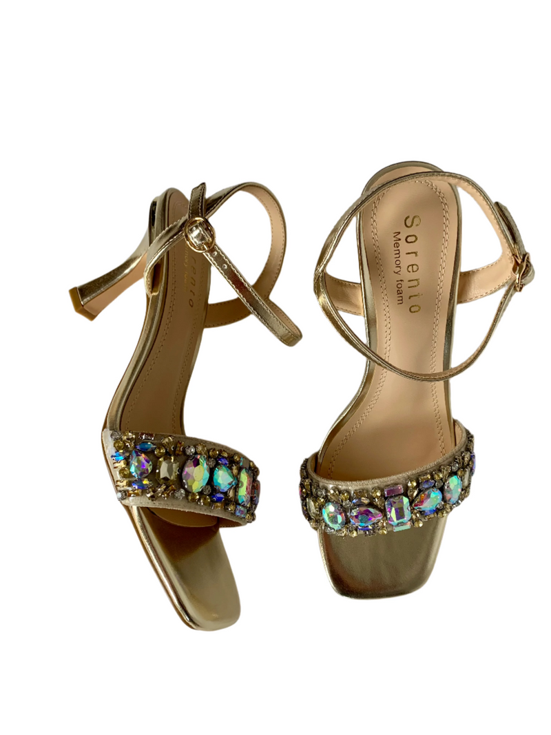 Load image into Gallery viewer, gold wedding heels
