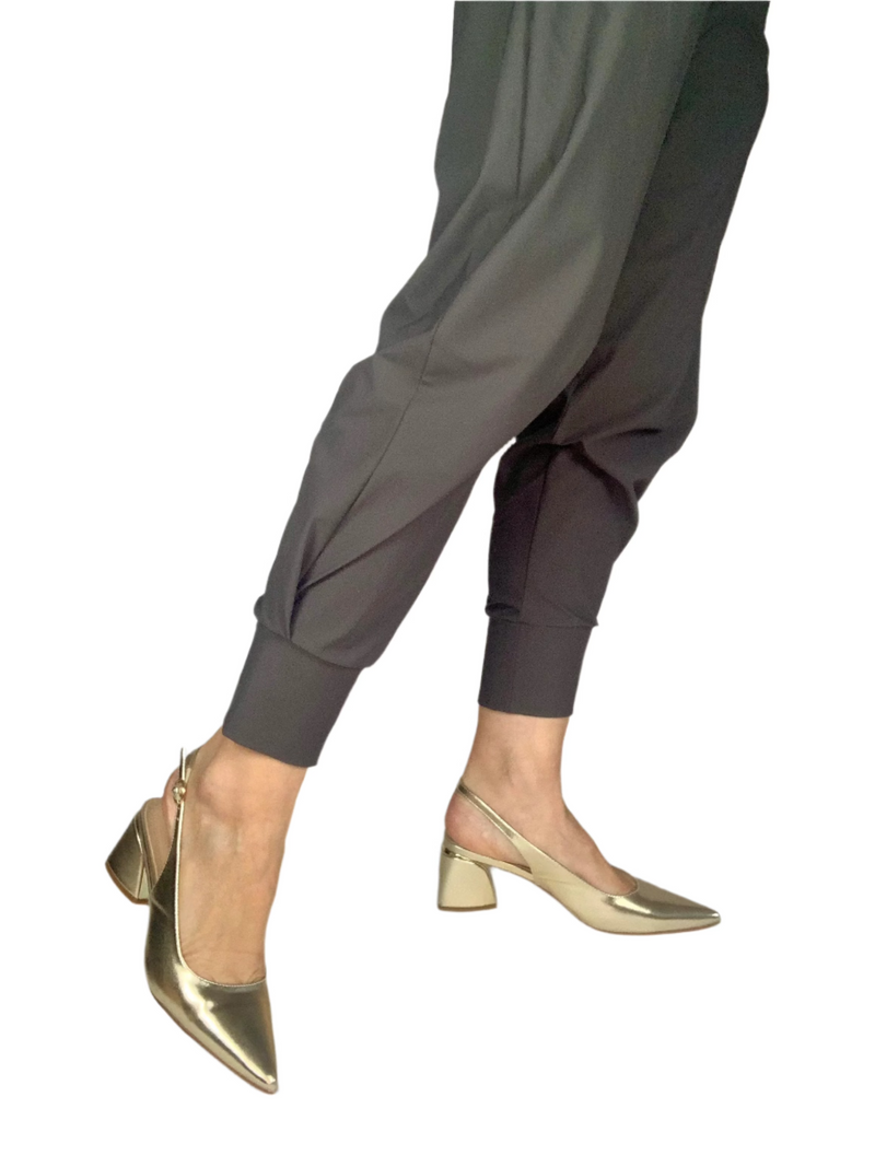 Load image into Gallery viewer, gold block heel shoes
