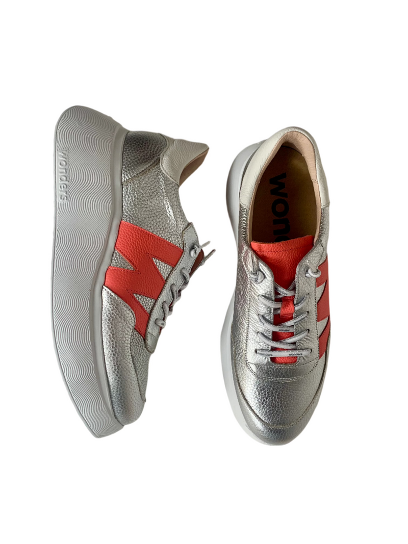 Load image into Gallery viewer, silver chunky trainers
