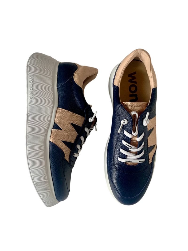 Load image into Gallery viewer, navy chunky trainers
