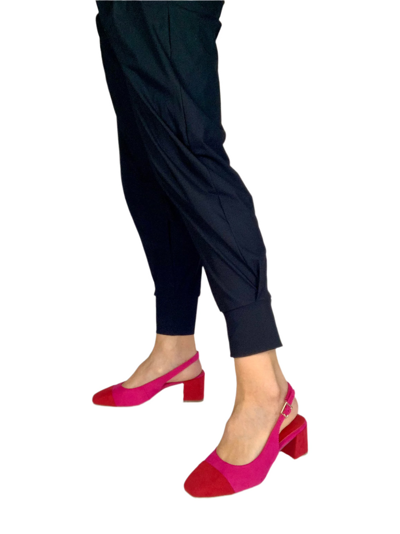 Load image into Gallery viewer, pink heeled ladies sandals

