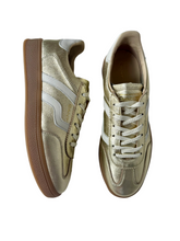 Load image into Gallery viewer, gold leather trainers