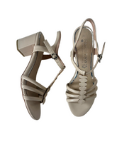 Load image into Gallery viewer, beige heeled sandals