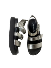 Load image into Gallery viewer, silver platform sandals