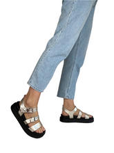 Load image into Gallery viewer, silver casual sandals for women