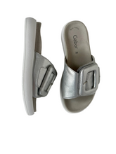 Load image into Gallery viewer, silver gabor mule sandals