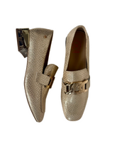 Load image into Gallery viewer, gold heeled loafers