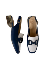 Load image into Gallery viewer, navy sling back loafers